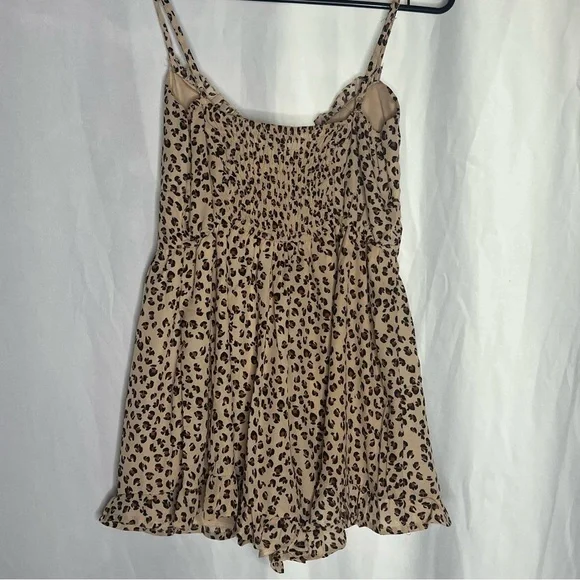 Trixxi Leopard Double Lined Shorts Romper Size Small - Picture 8 of 11